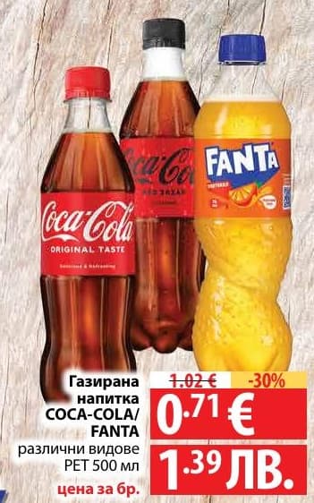 Газирана напитка Coca-Cola / Fanta